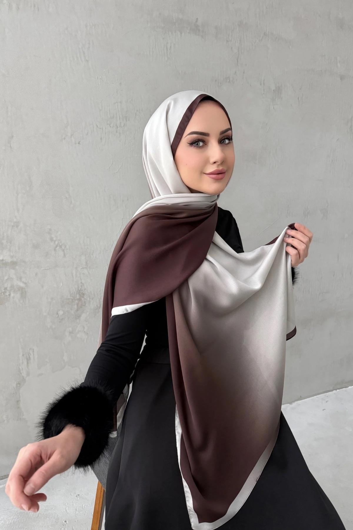 Kahverengi Degrade Şal 