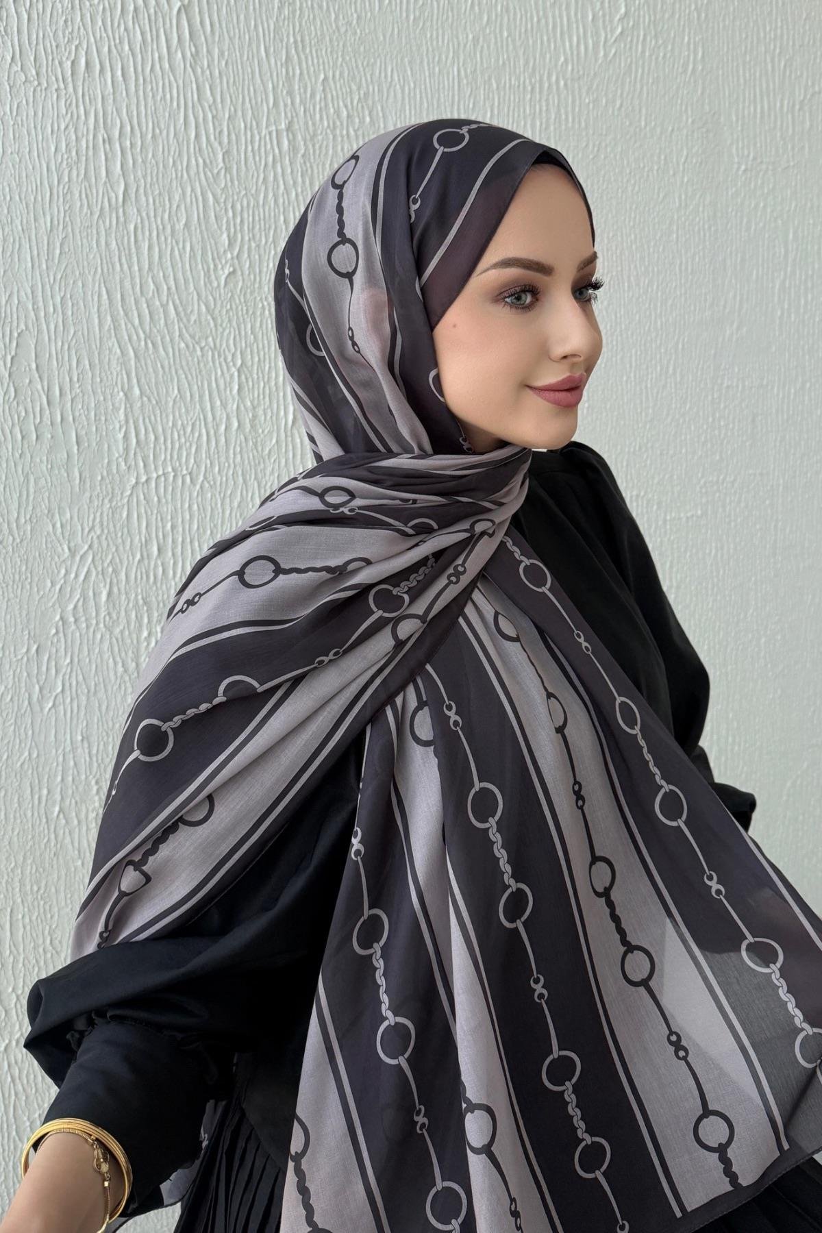 Kahverengi Safir Modal İpek Şal  