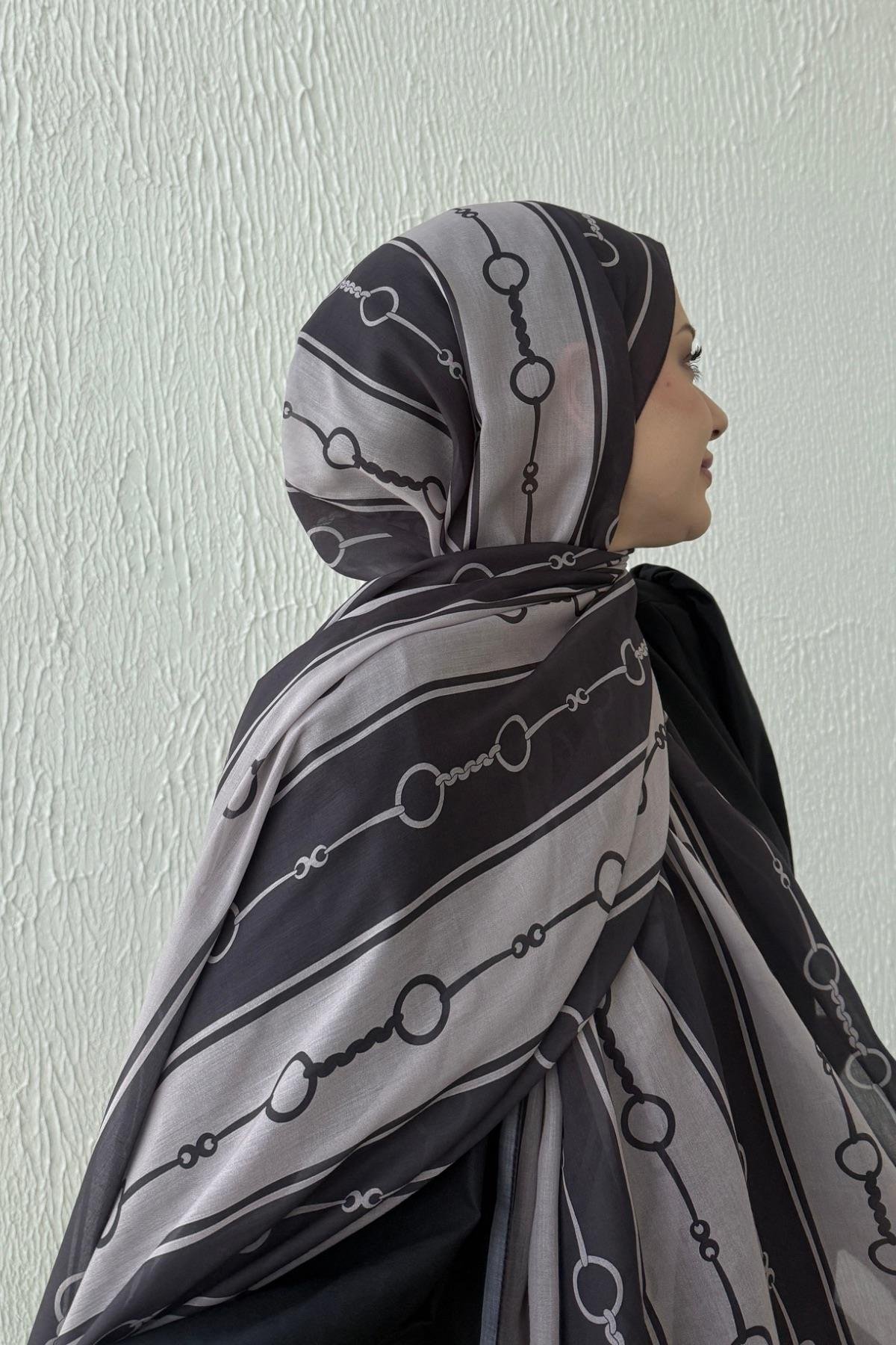 Kahverengi Safir Modal İpek Şal  