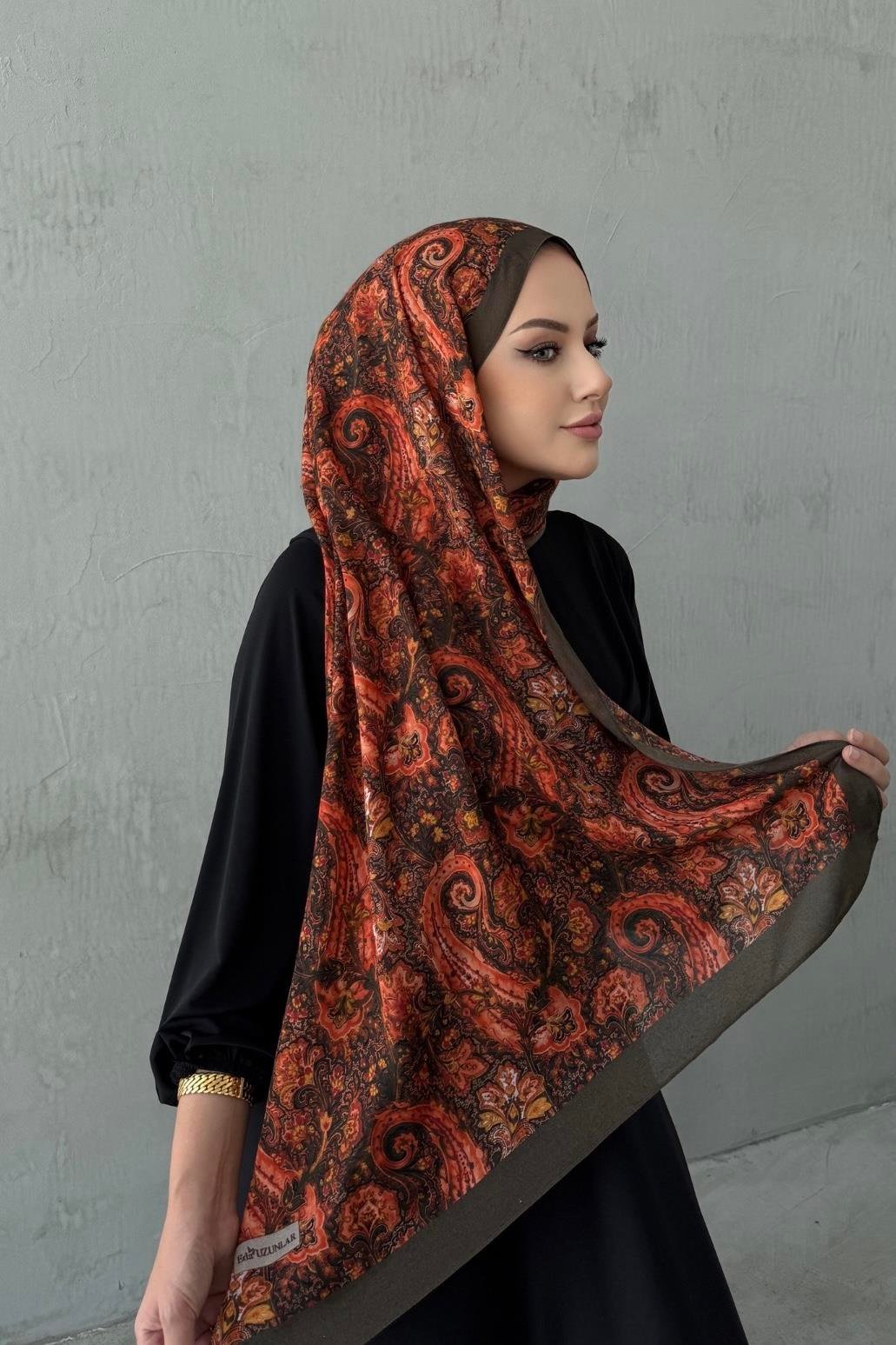 Kahverenti&Kiremit Laventa Koza %100 Pamuk Şal