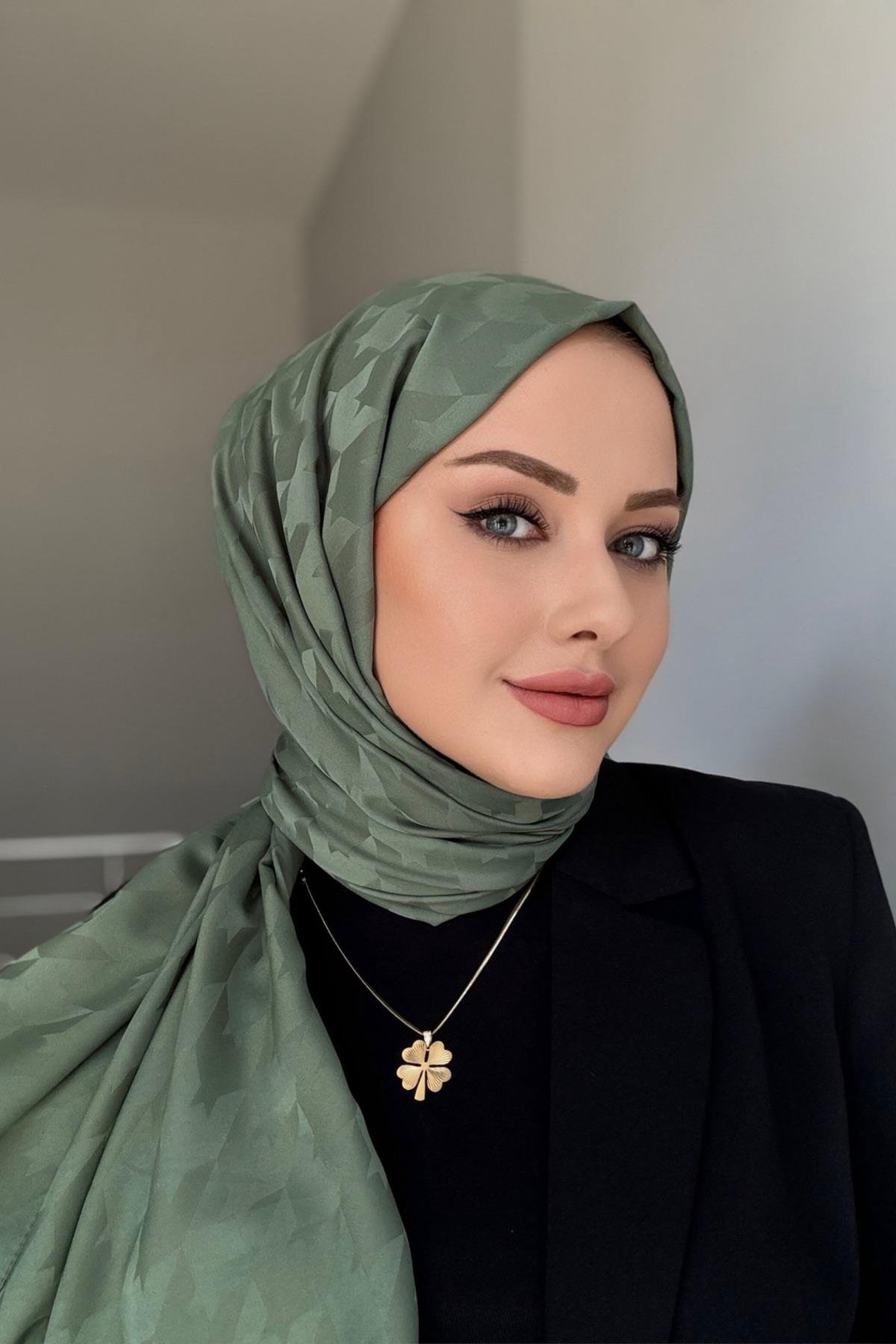 Kazayağı İpeksi Jakar Şal Yeşil