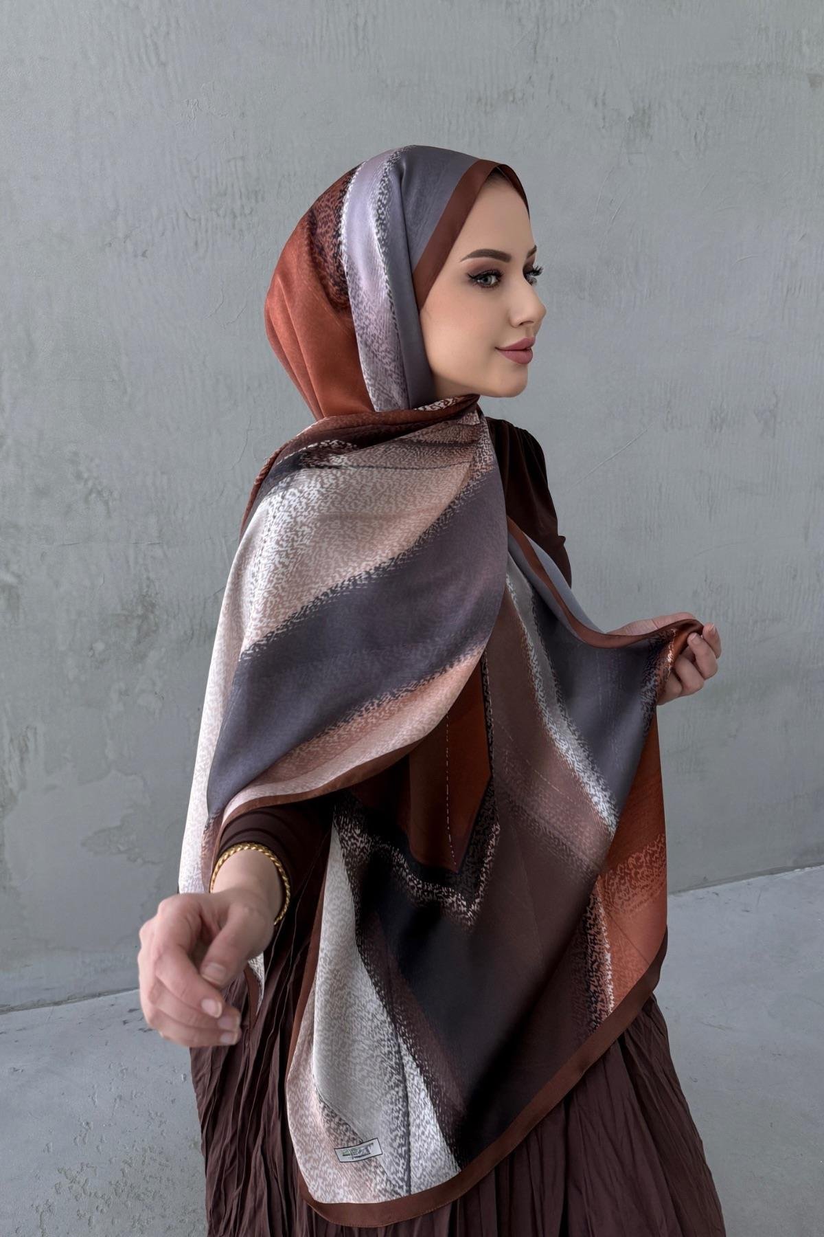 Kiremit Kumsal Bohem Kumlu İpek Şal