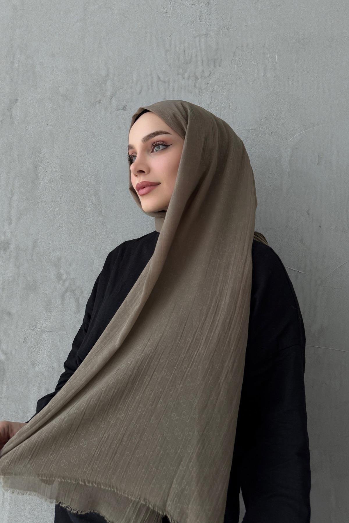 Koyu Vizon Gcci Fresh Pamuk Şal