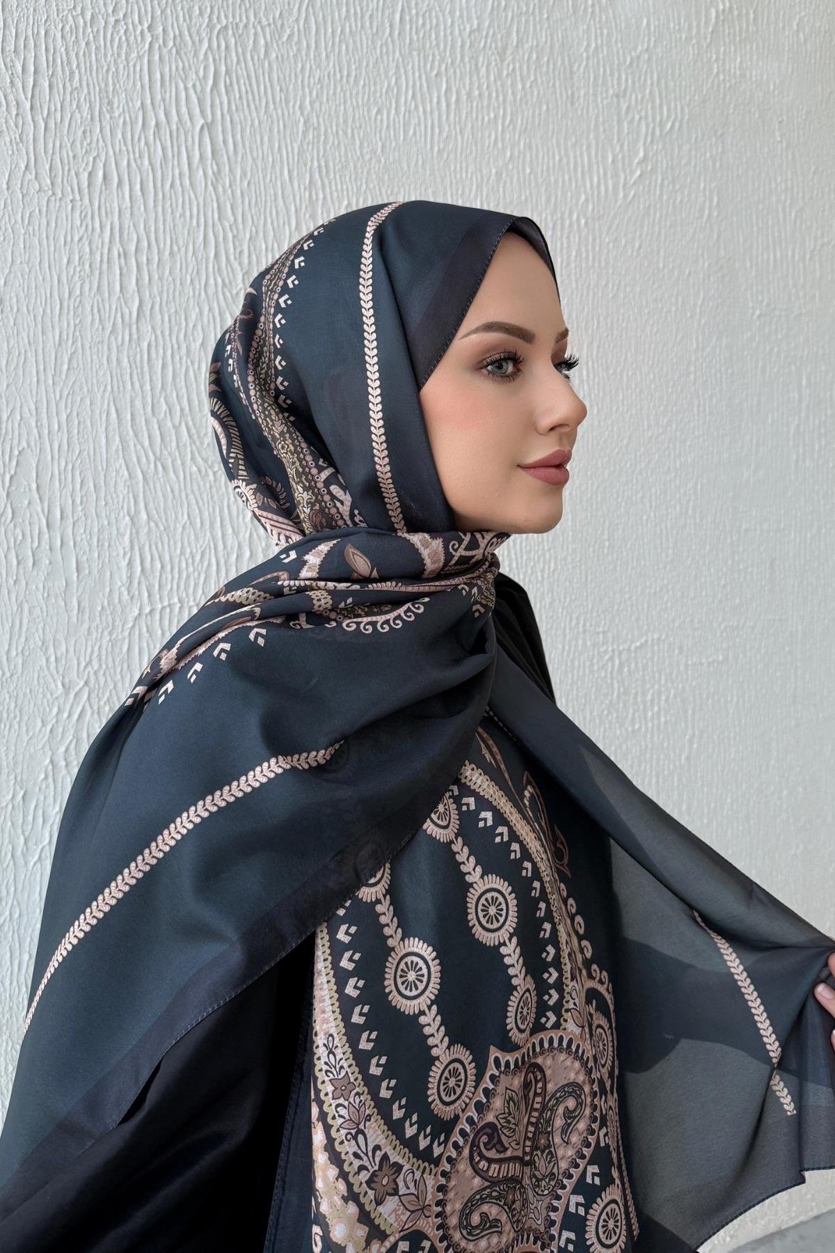 Koyu Yeşil Etro Etnik Vual İpek Şal 