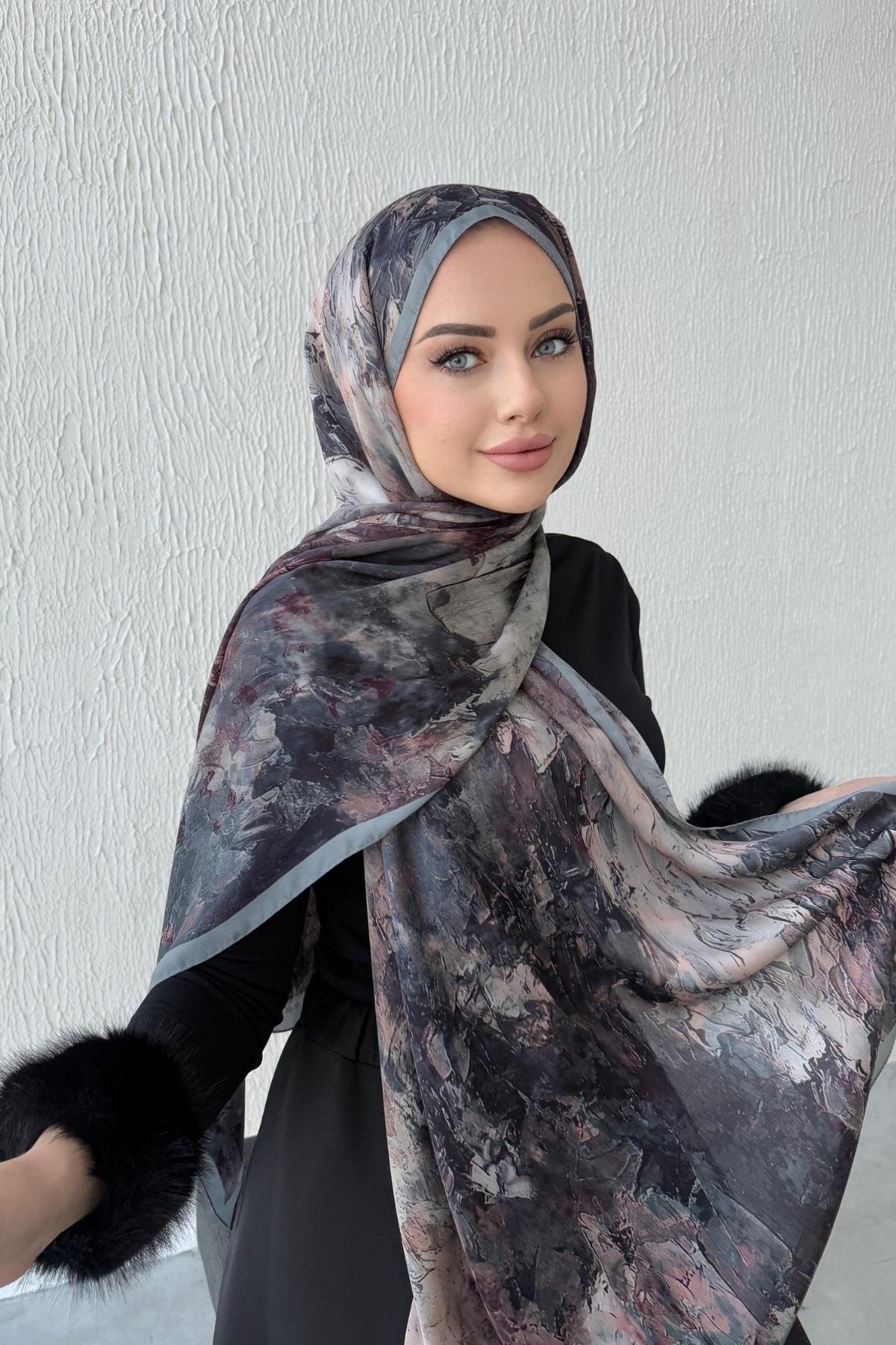 Küf Yeşili Larina Kumlu İpek Şal 