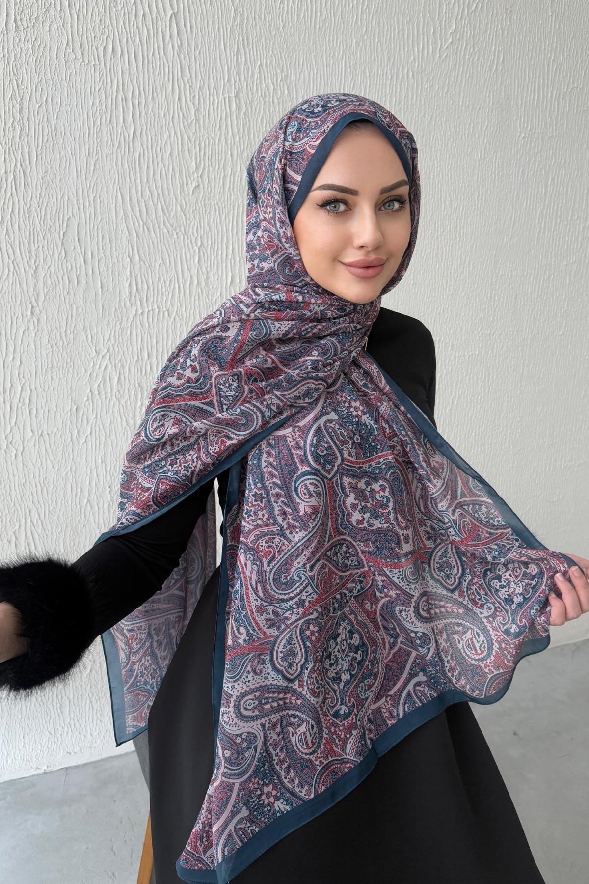 Lacivert Harmoni Modal İpek Şal