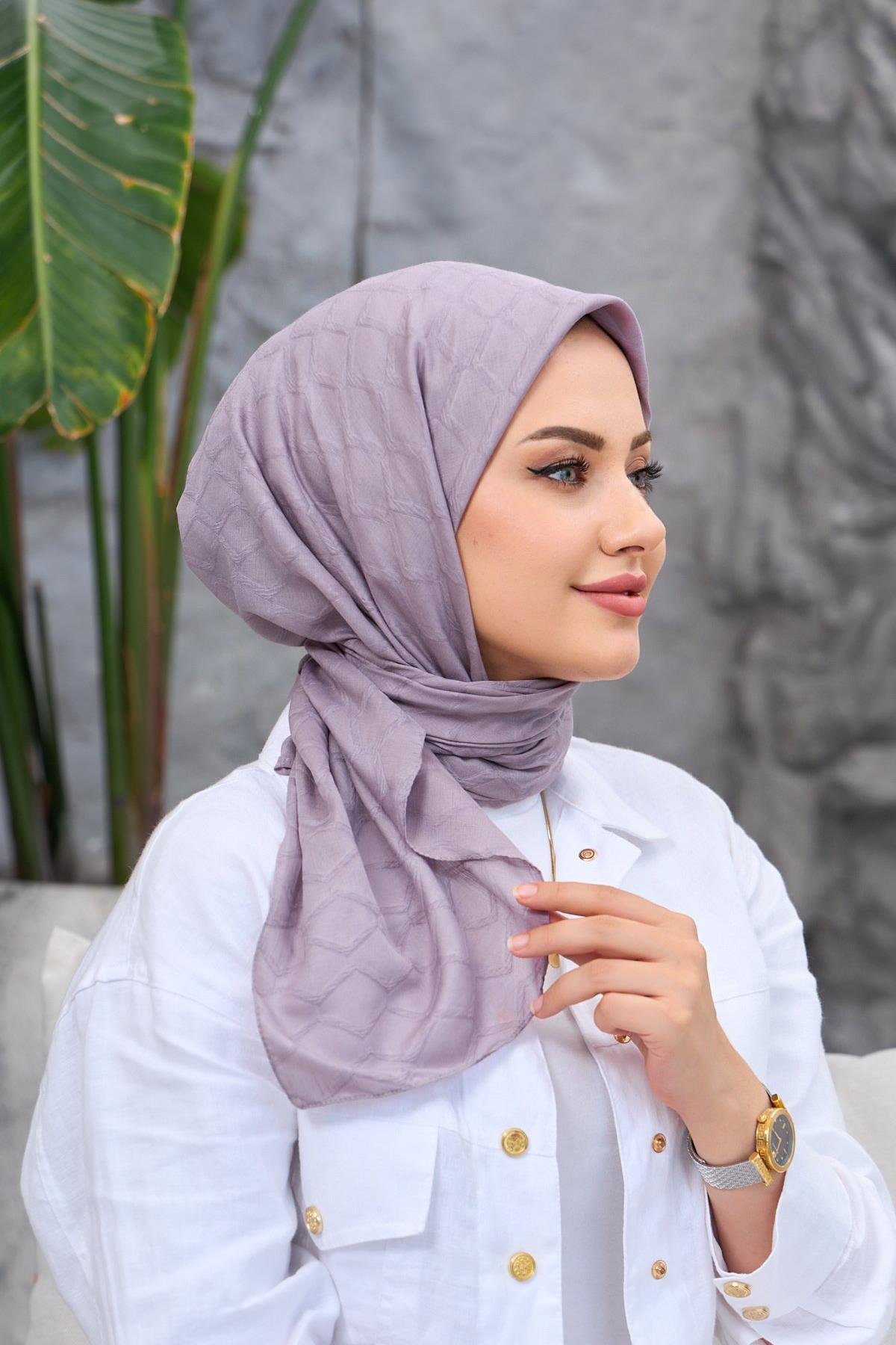 Lila Bambu Jakar Eşarp