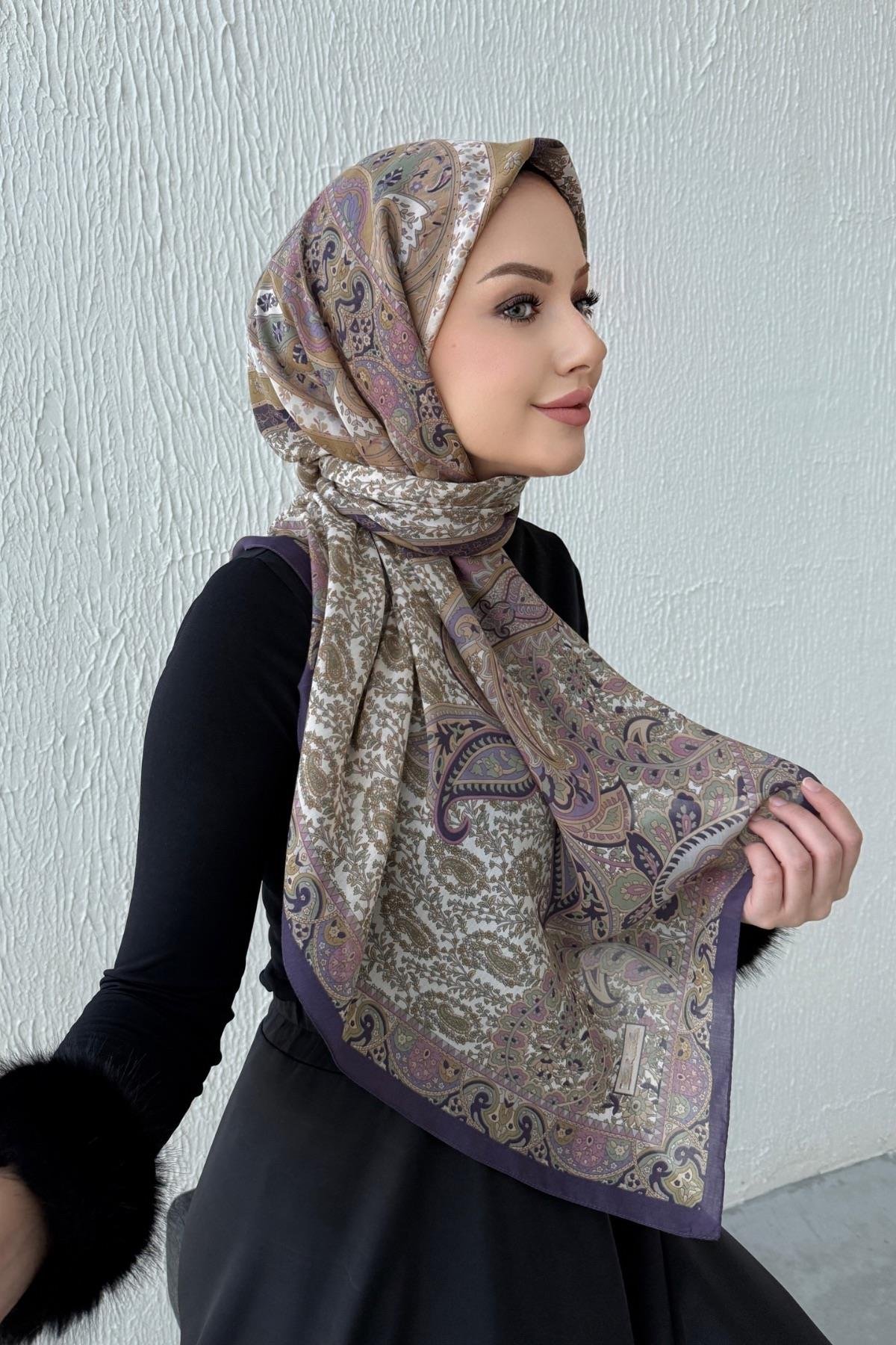 Lila Etro Modal İpek Şaleşarp