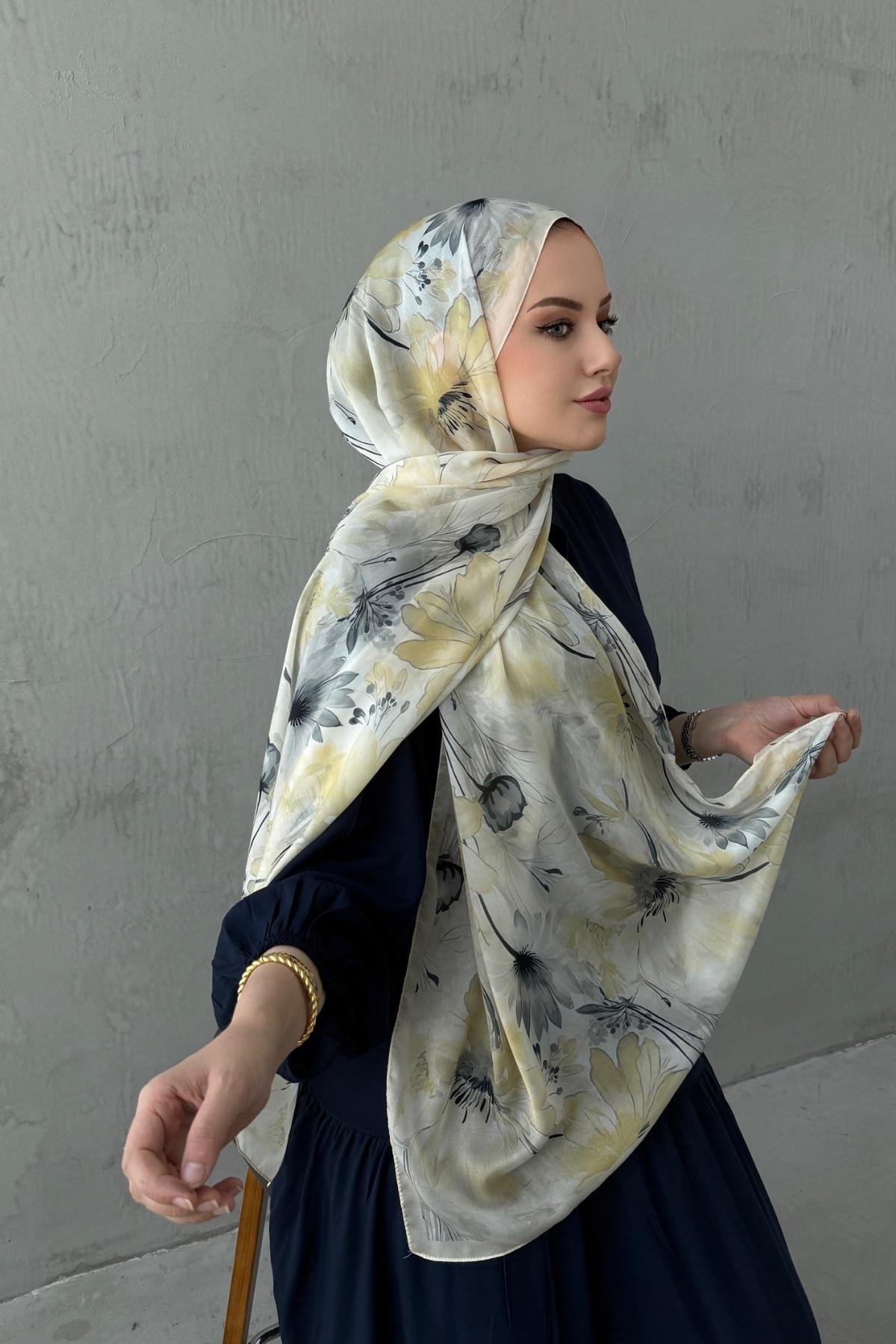 Lime Otantik Hint İpeği Şal 5