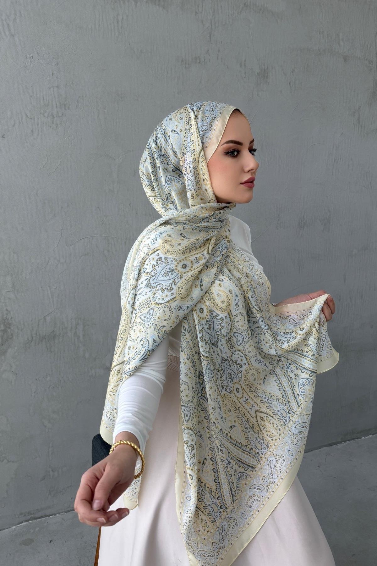 Lime Otantik Hint İpeği Şal 9