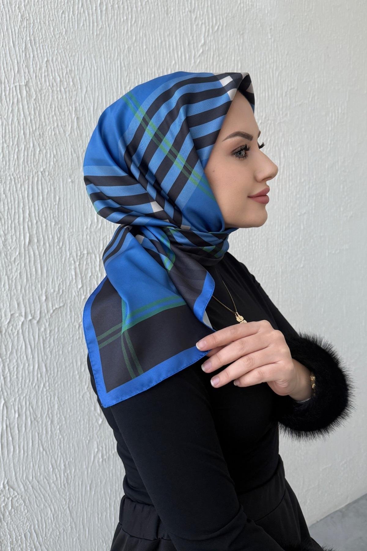 Mavi Burbry Twill Eşarp