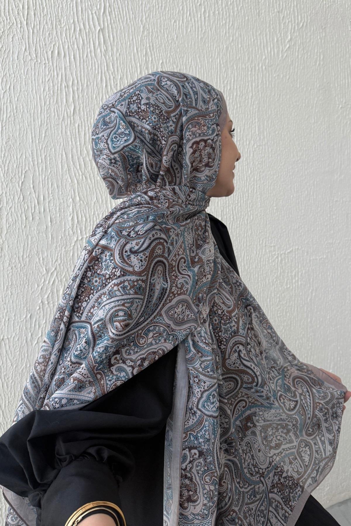 Mavi Harmoni Modal İpek Şal 