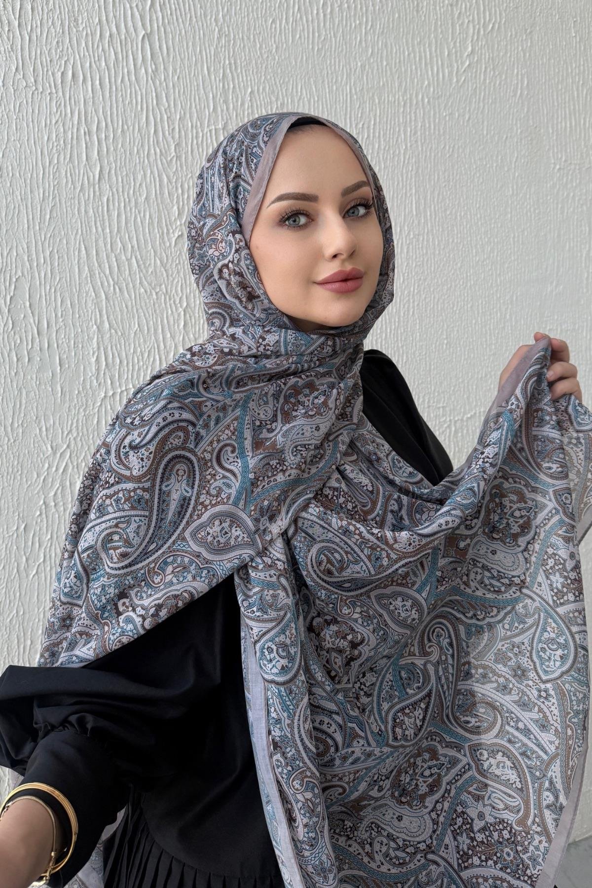 Mavi Harmoni Modal İpek Şal 