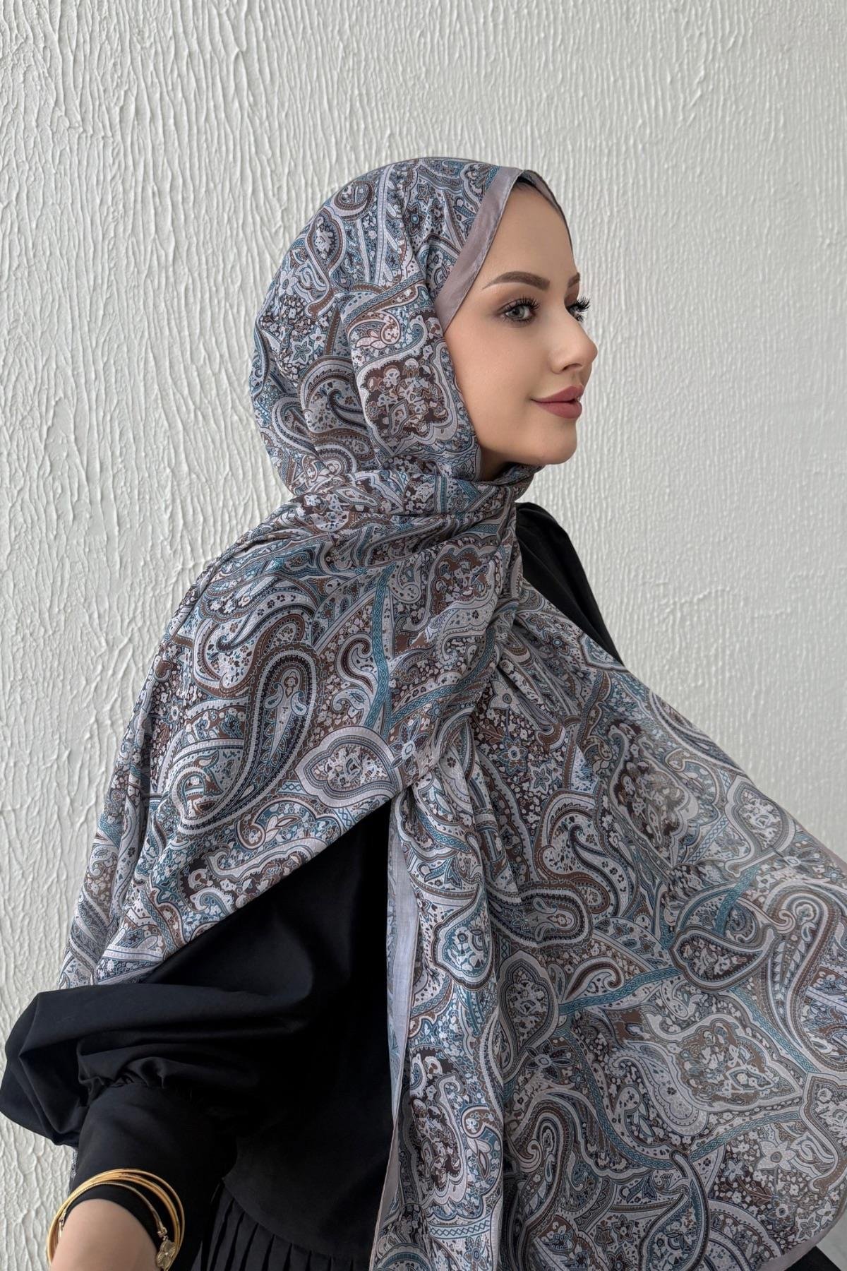 Mavi Harmoni Modal İpek Şal 