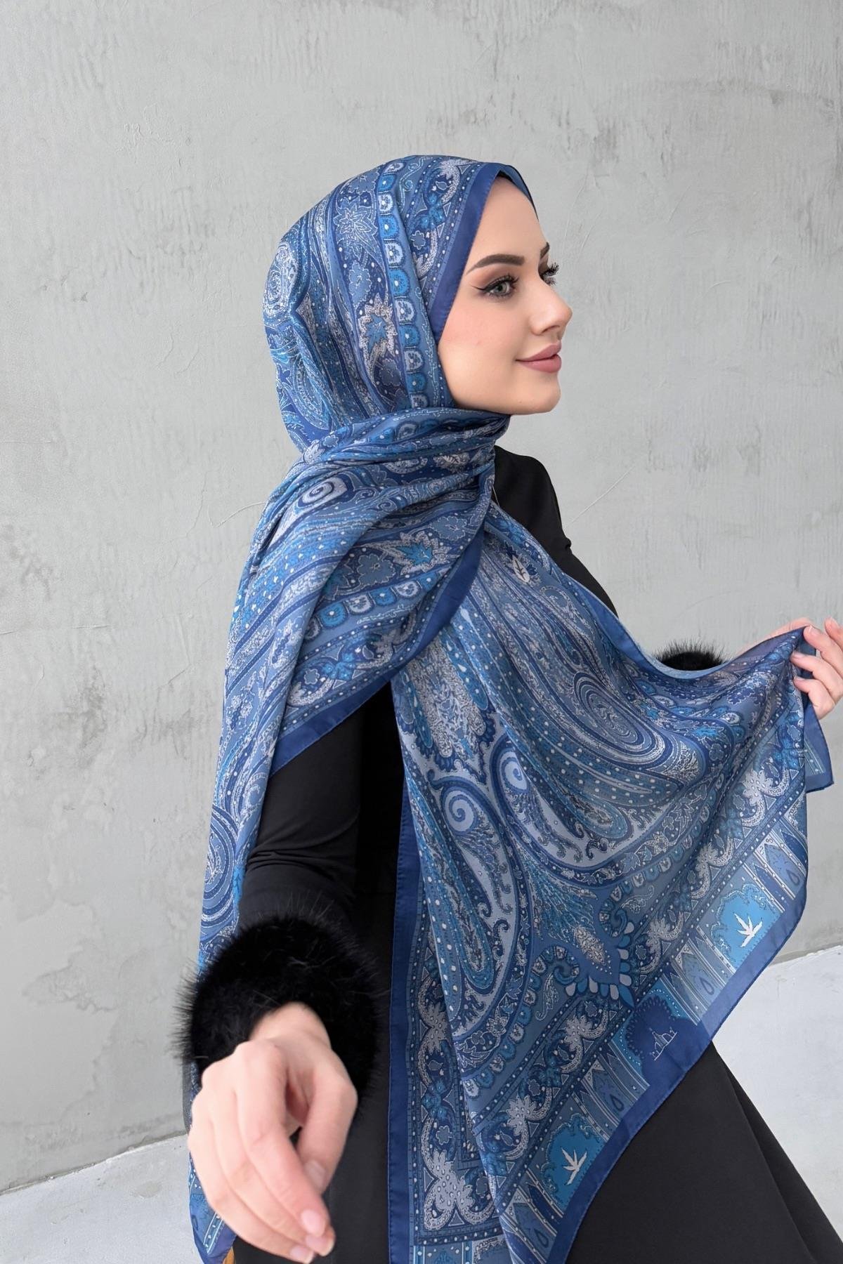 Mavi&Mavi Berfin Otantik Hint İpeği Şal