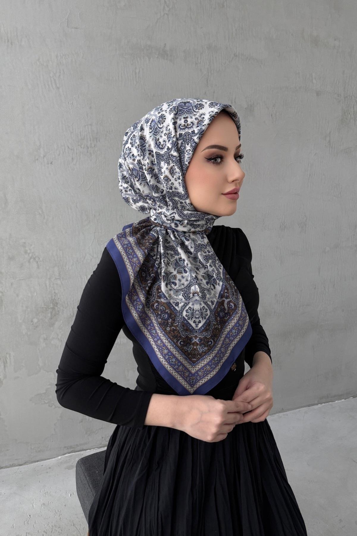 Mor Bohem Modal İpek Eşarp