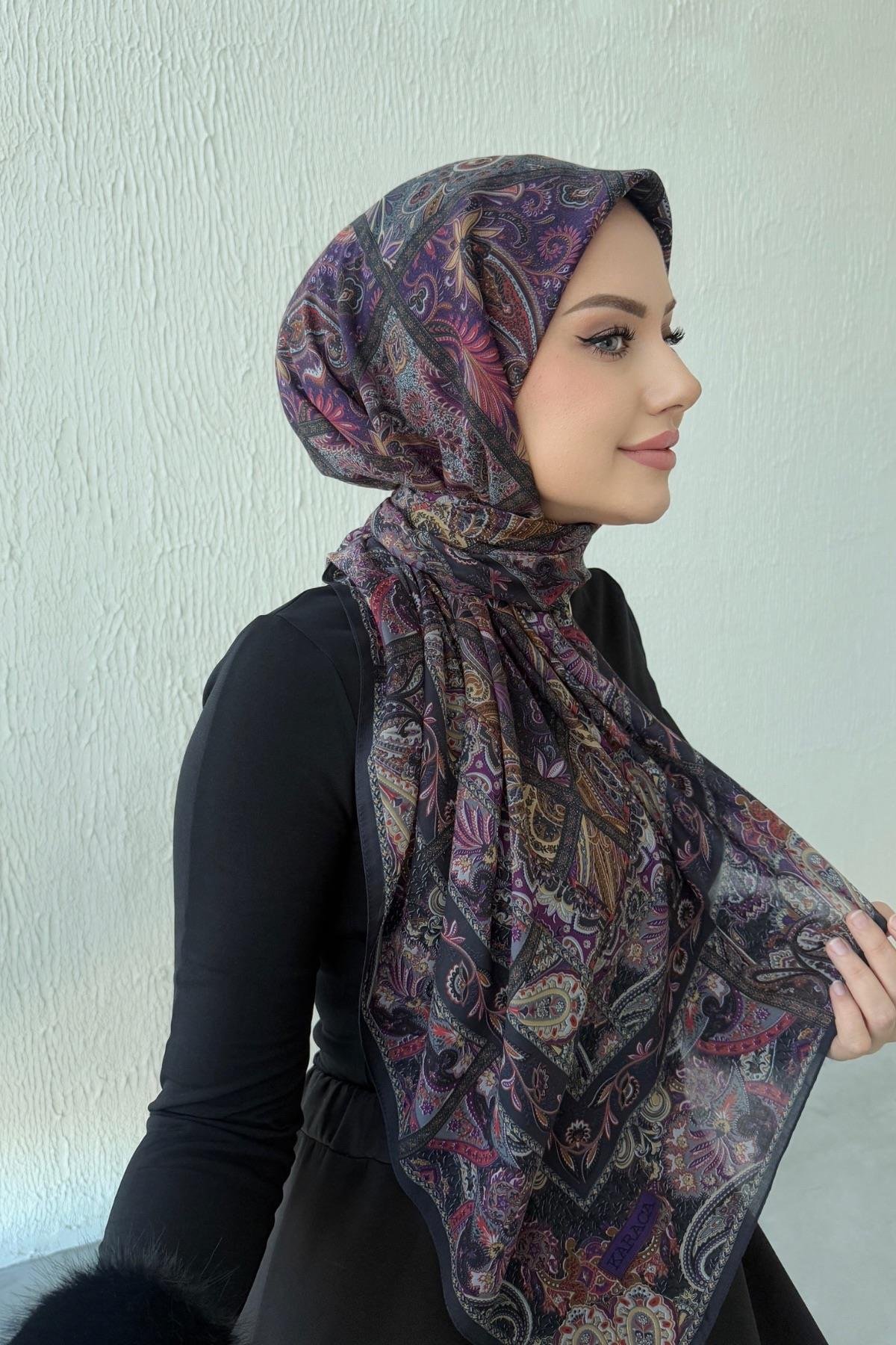 Mor Bohem Modal İpek Şaleşarp