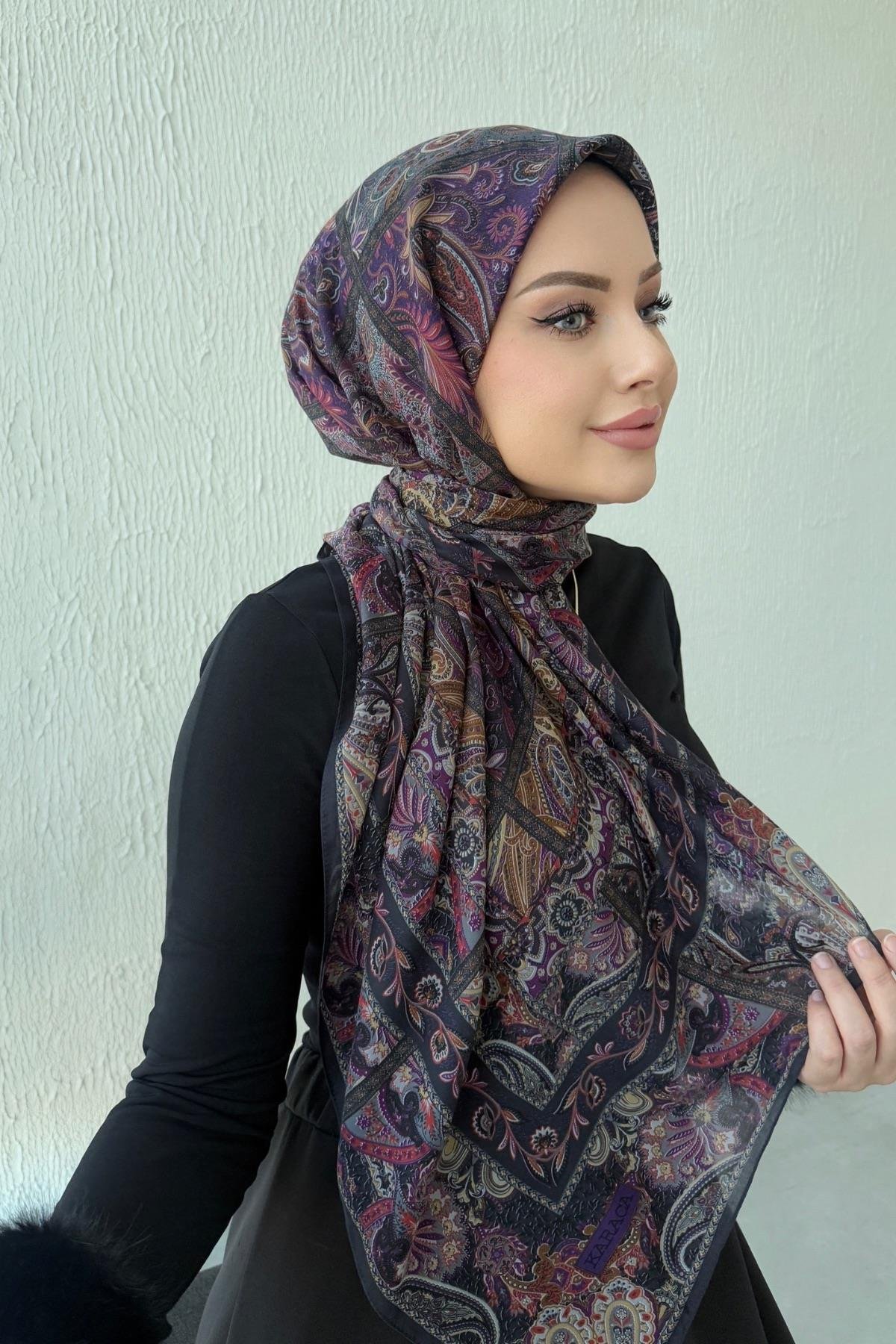 Mor Bohem Modal İpek Şaleşarp