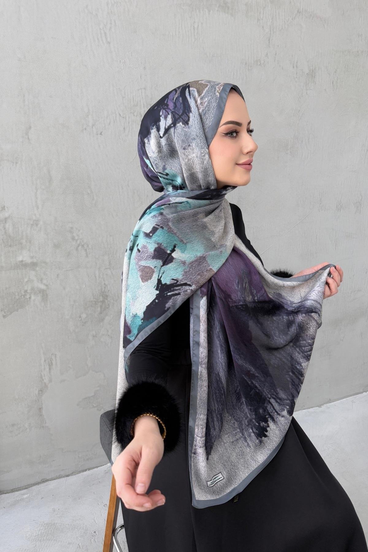 Mor Feriha Kumlu İpek Şal 