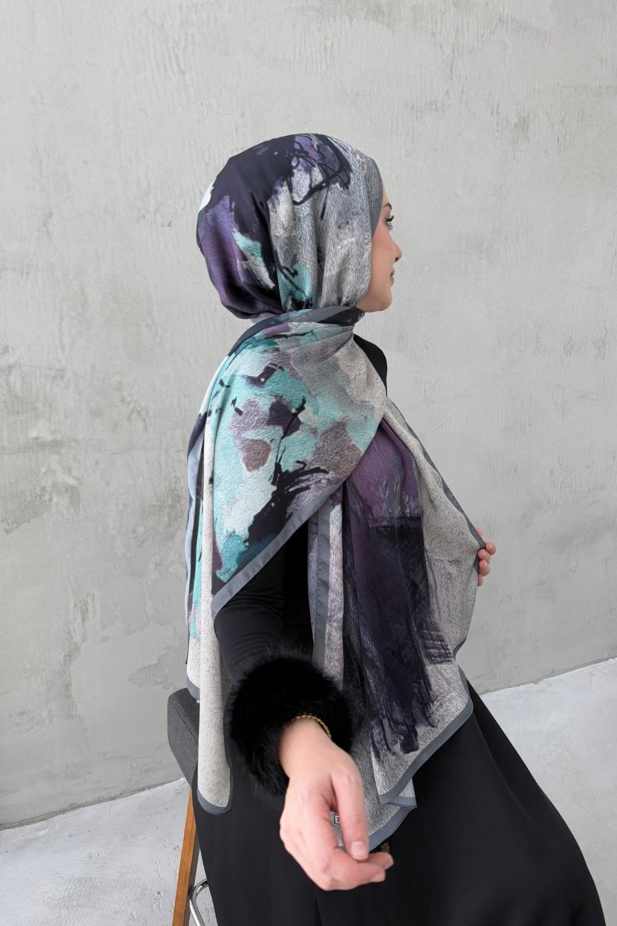 Mor Feriha Kumlu İpek Şal 