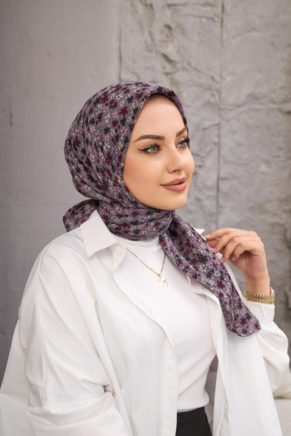 Mor Yonca Naturel Eşarp