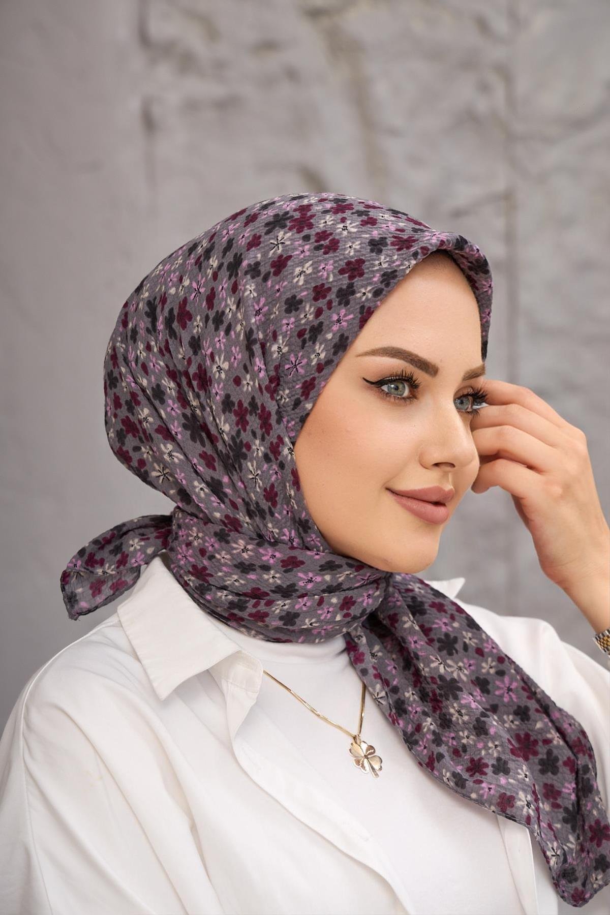 Mor Yonca Naturel Eşarp