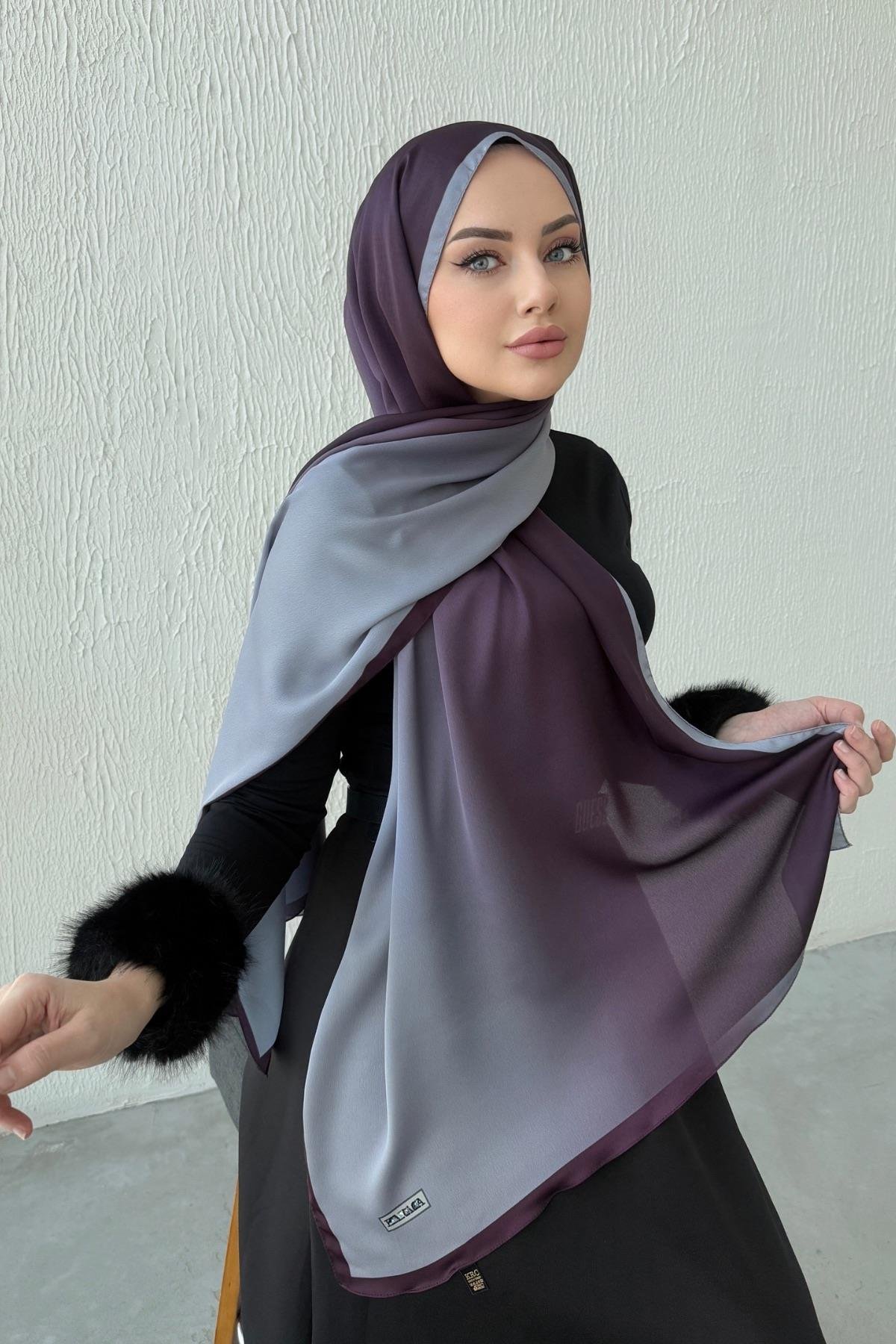 Mürdüm Degrade Şal 