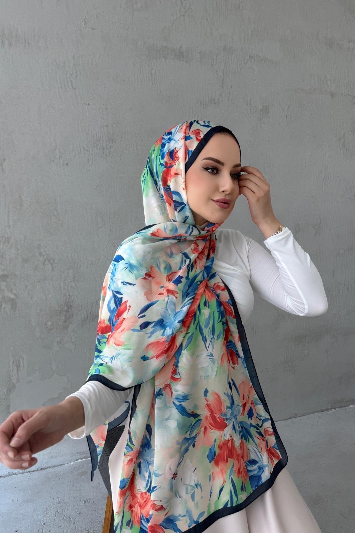 Nar Çiçeği Piraye Hint İpeği Şal