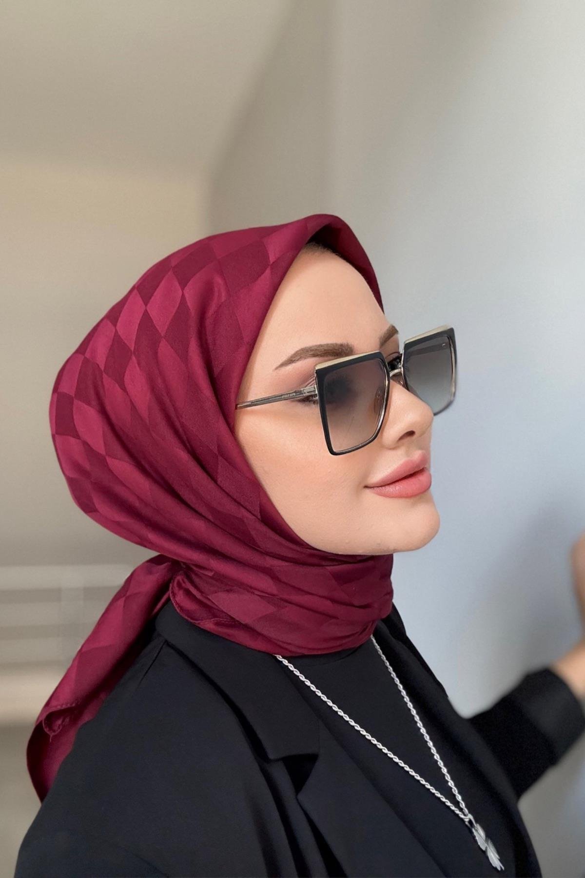 Pamuk Dama Eşarp Bordo