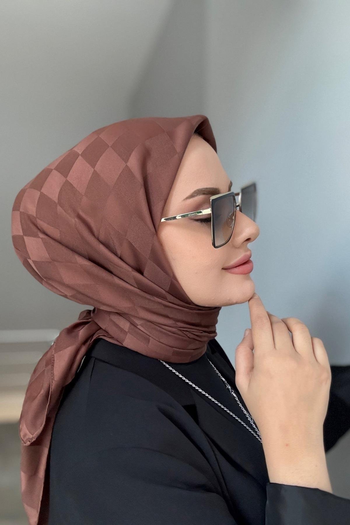 Pamuk Dama Eşarp Kahve