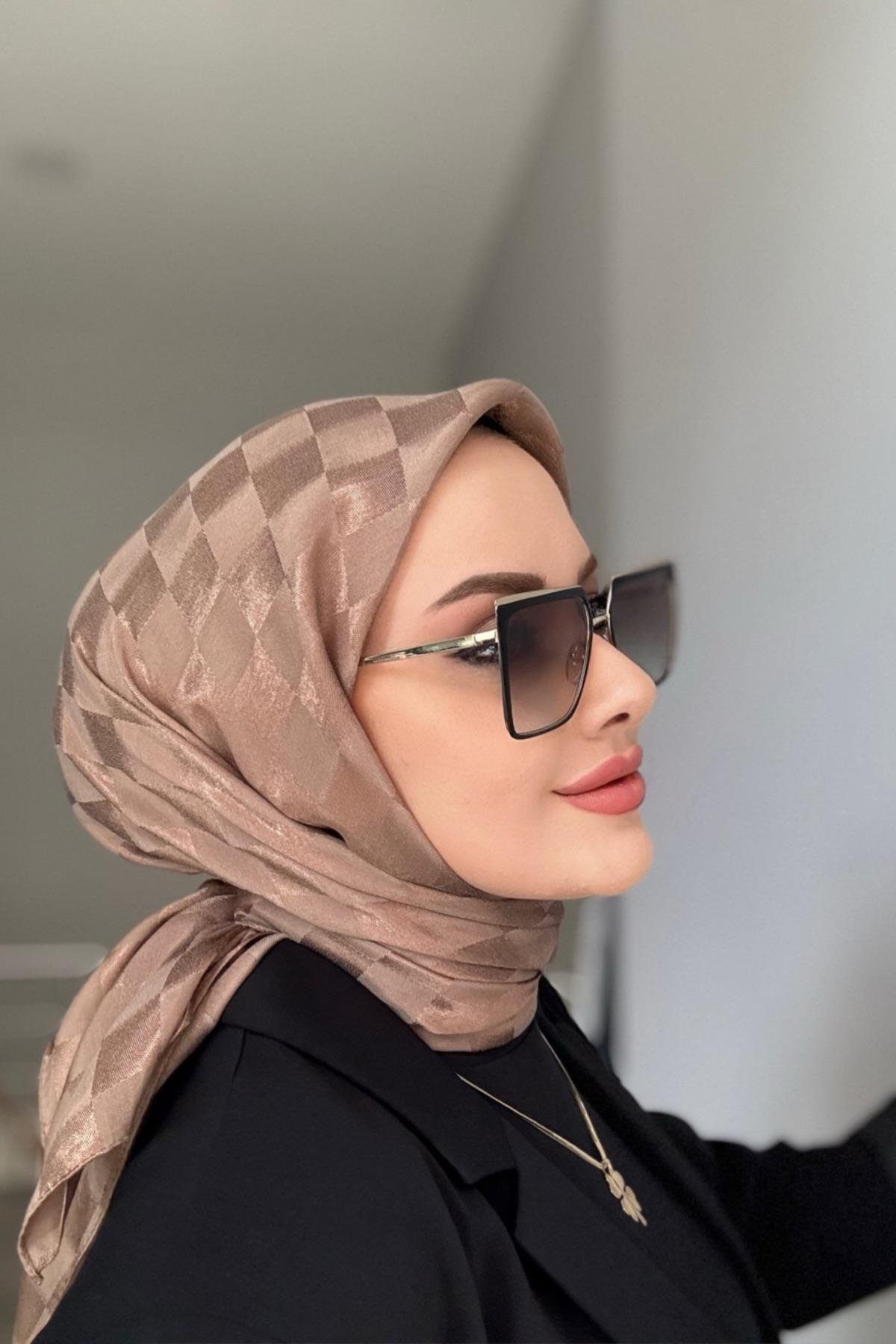 Pamuk Jakar Dama Eşarp Kahve