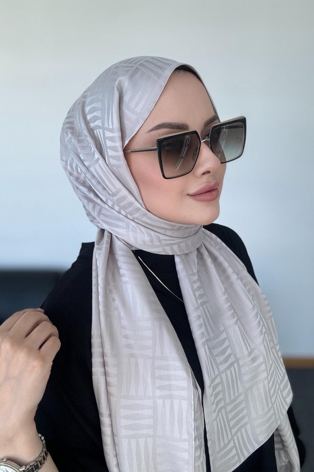 Piramit Desen İpeksi Jakar Şal Taş