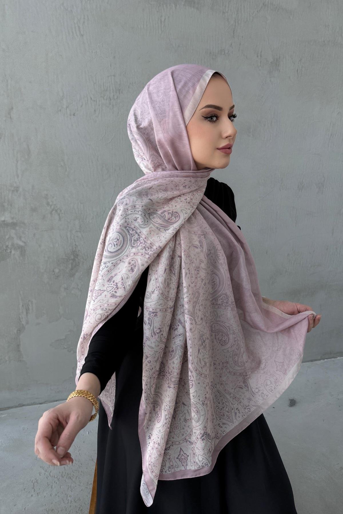 Pudra Hare Bohem Modal İpek Şal