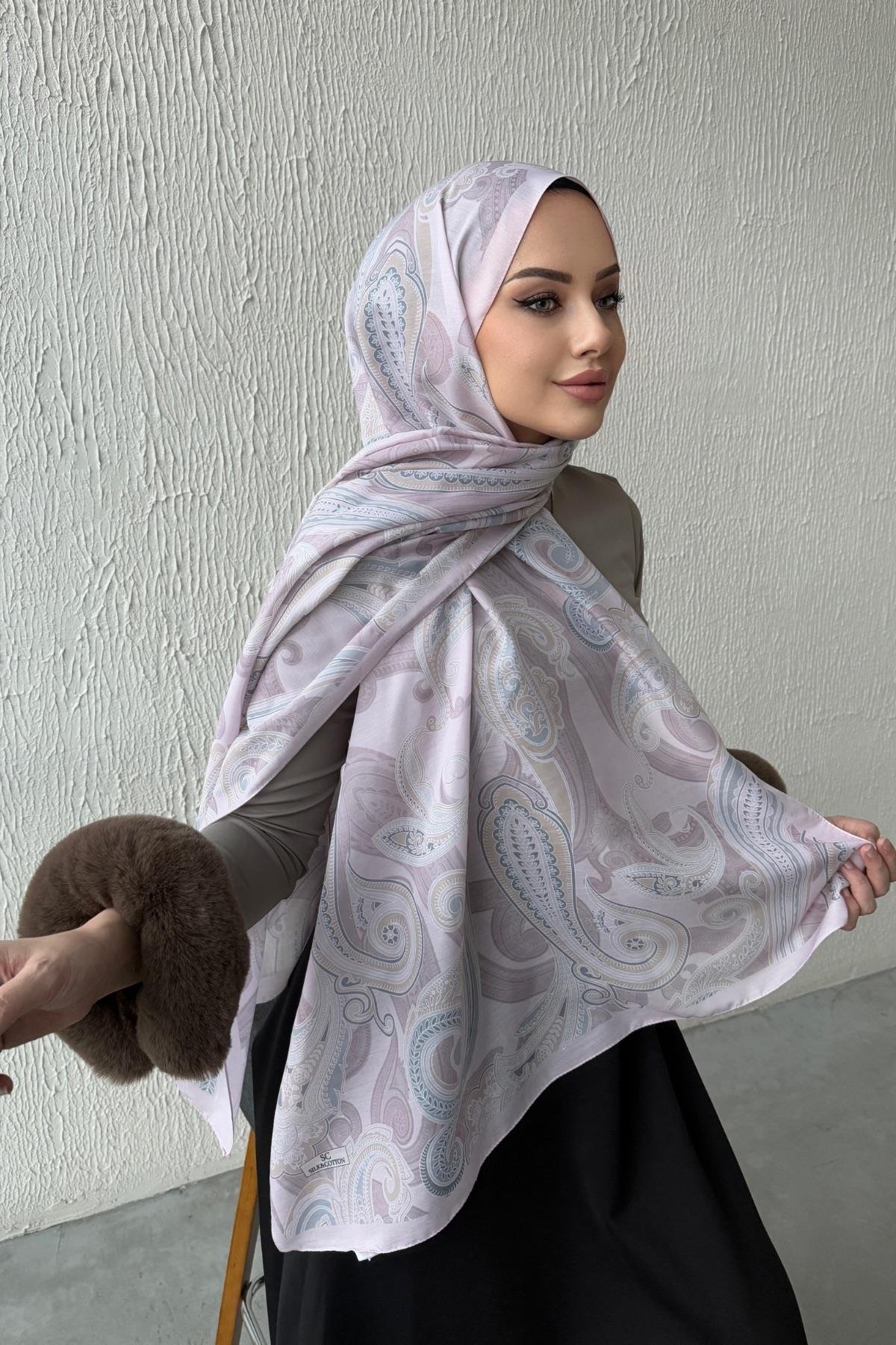 Pudra Zerda Modal İpek Şal