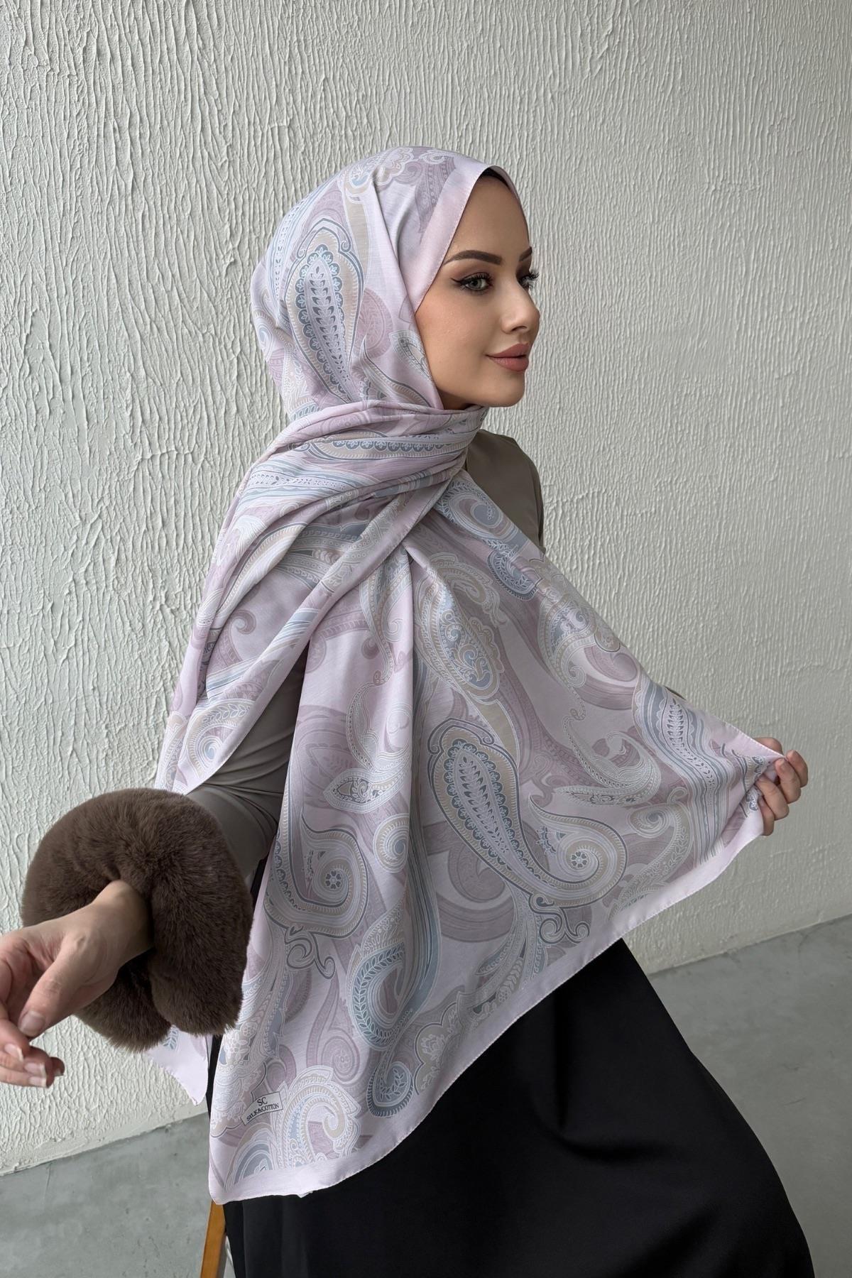 Pudra Zerda Modal İpek Şal