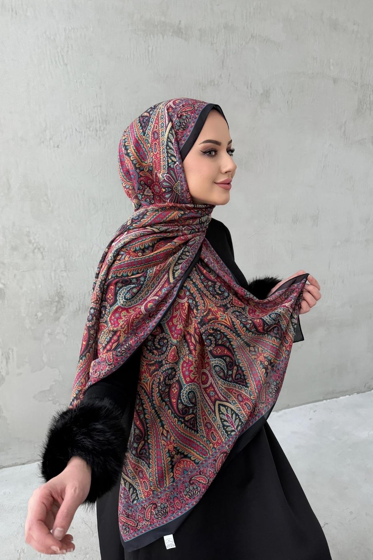 Renkli Milena Modal İpek Şal