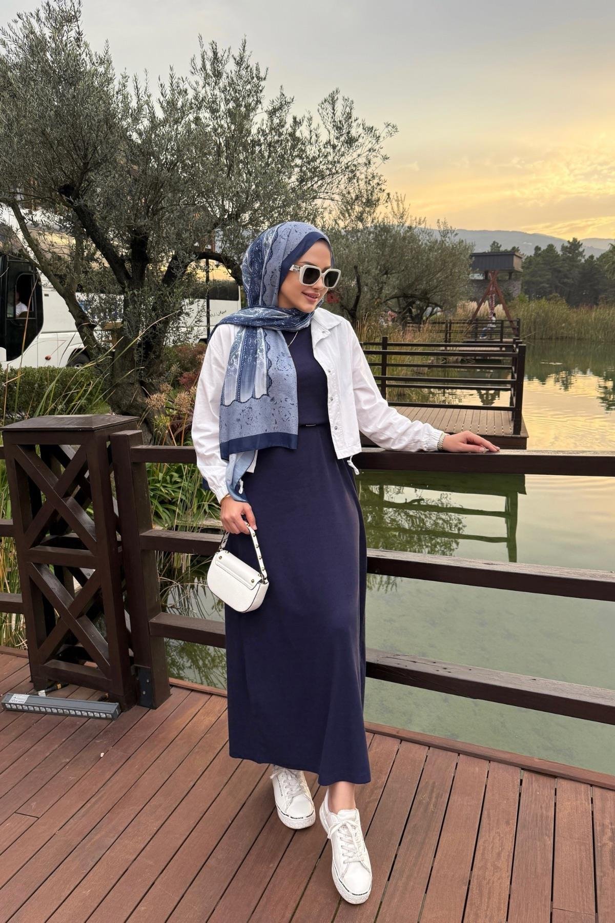 Ribana İçlik Elbise Lacivert