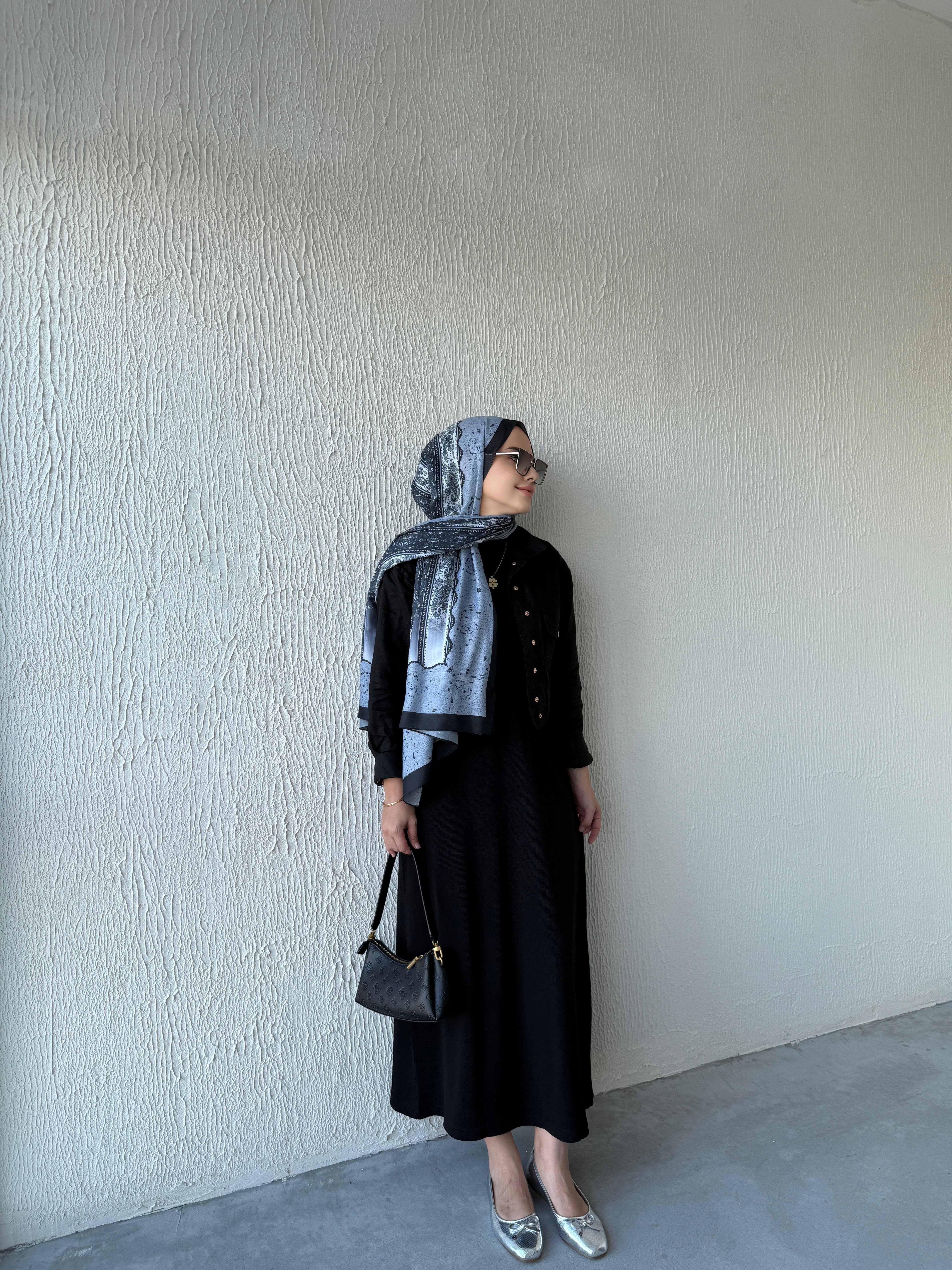 Ribana İçlik Elbise Siyah