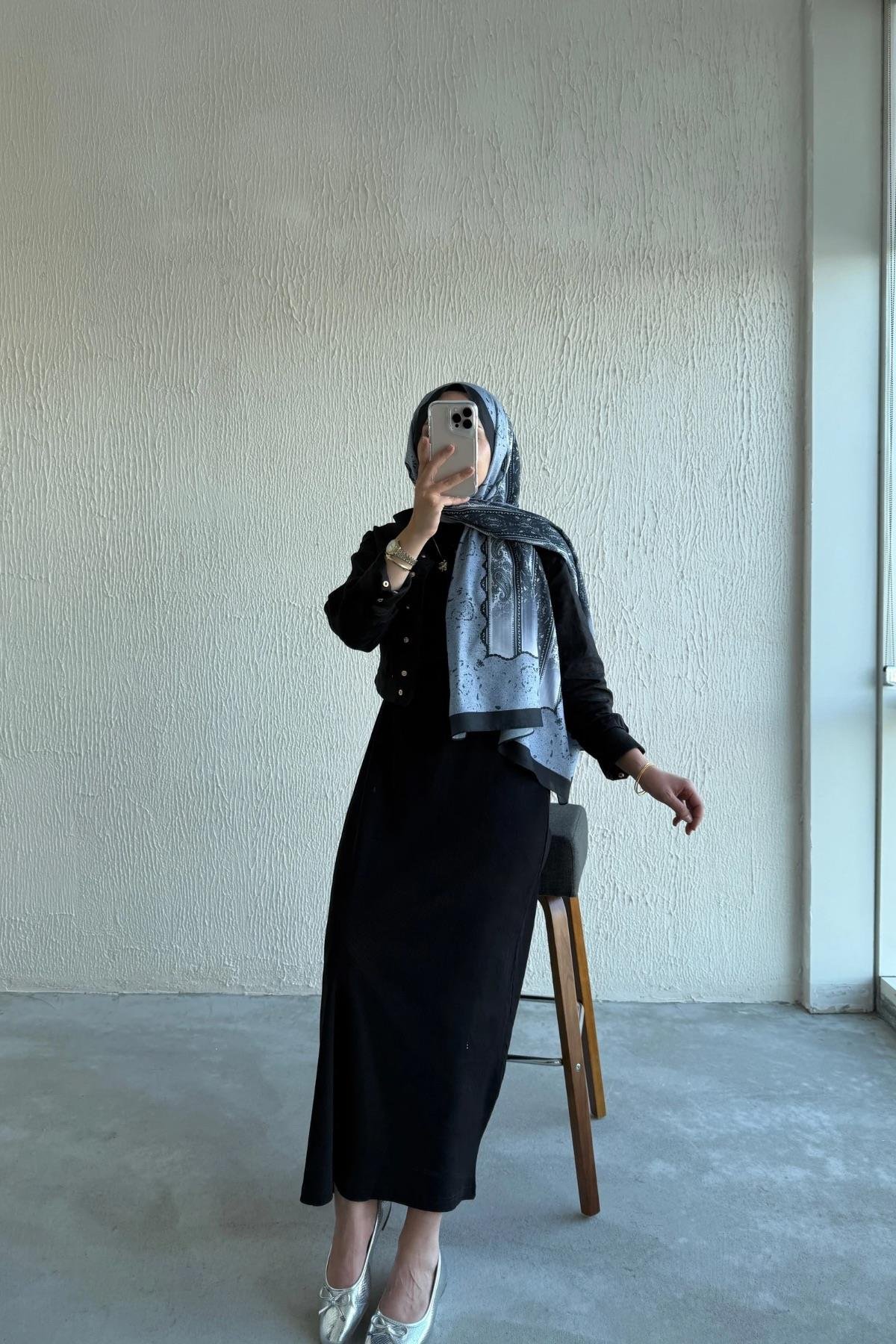 Ribana İçlik Elbise Siyah