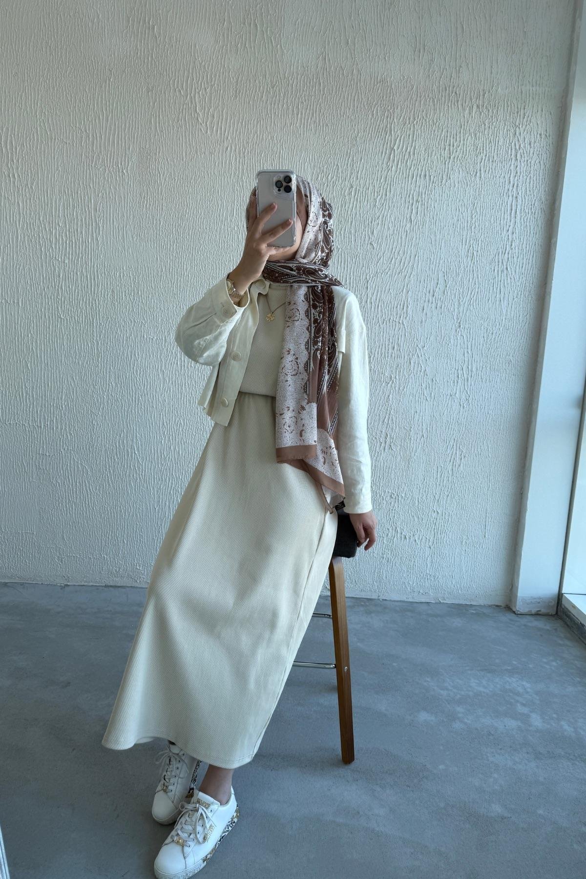 Ribana İçlik Elbise Taş 