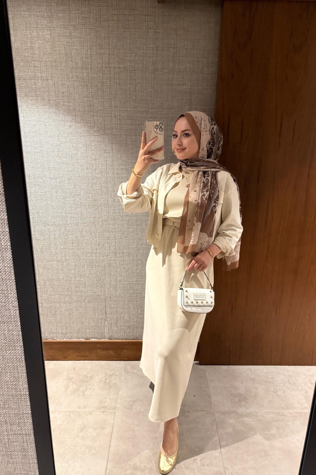 Ribana İçlik Elbise Taş 