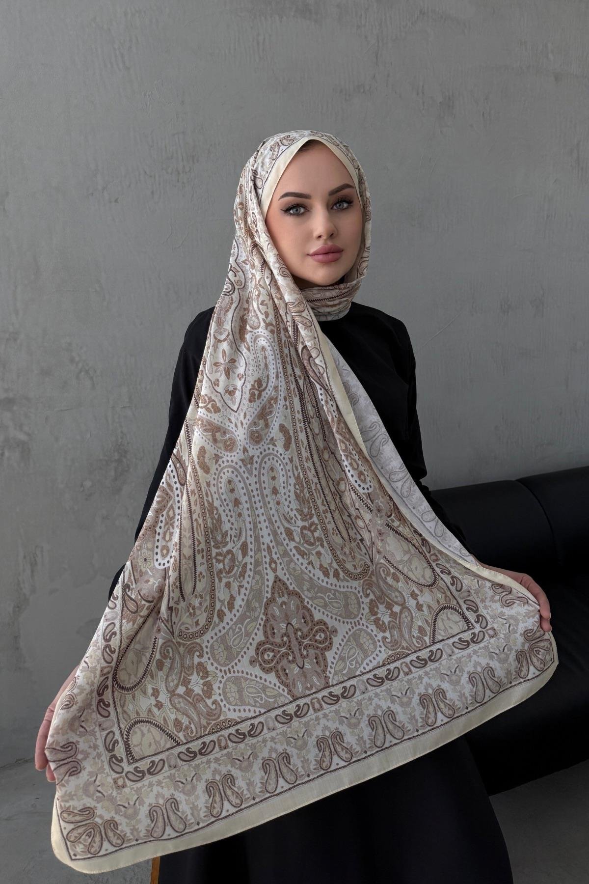 Sarı Şazeli Bohem Modal İpek Şal