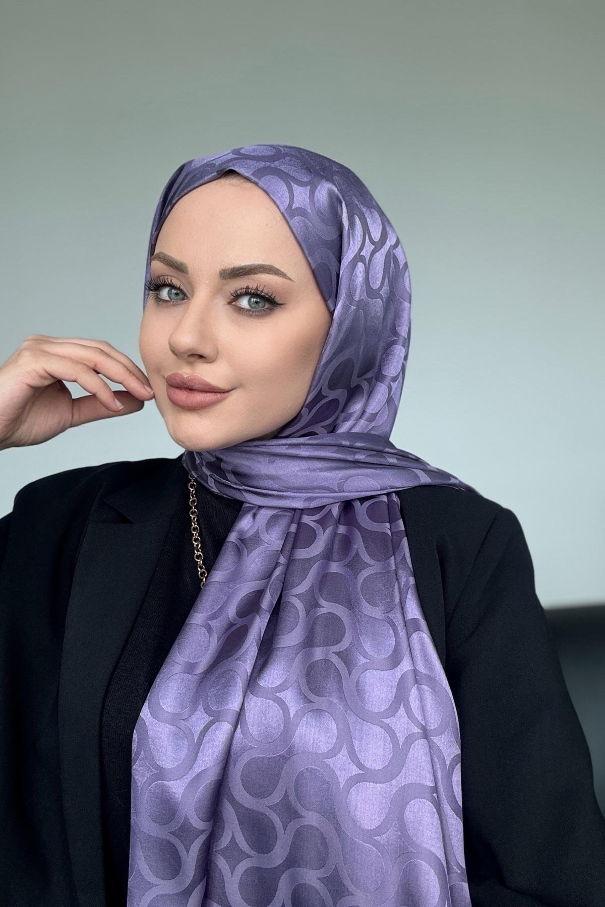 Sarmal İpeksi Jakar Şal Mor