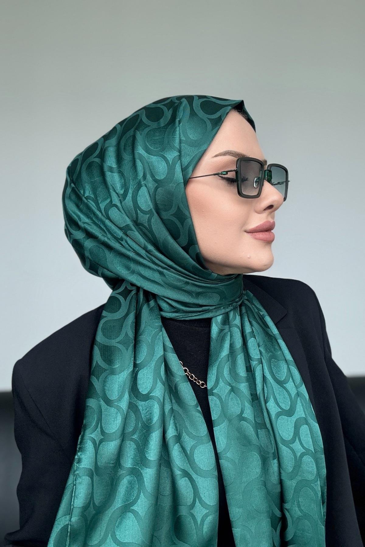 Sarmal İpeksi Jakar Şal Zümrüt