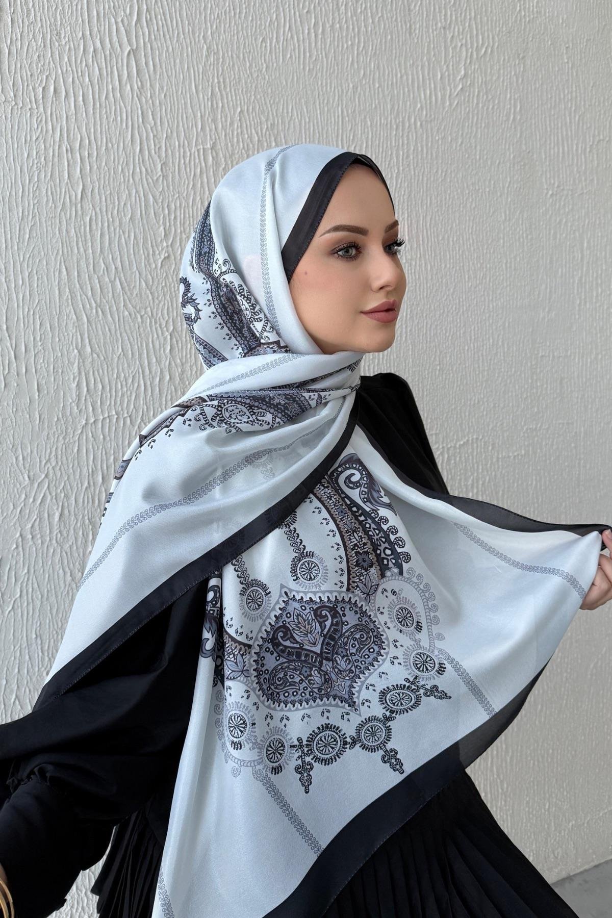 Siyah Etro Etnik Vual İpek Şal 