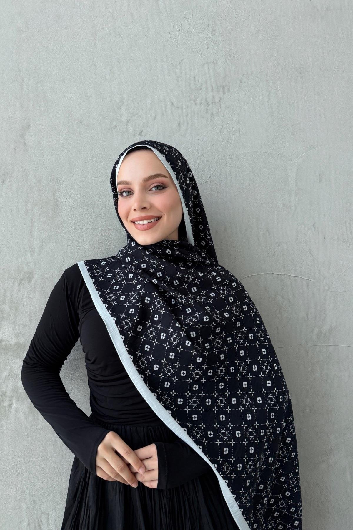 Siyah Gua Modal İpek Şal