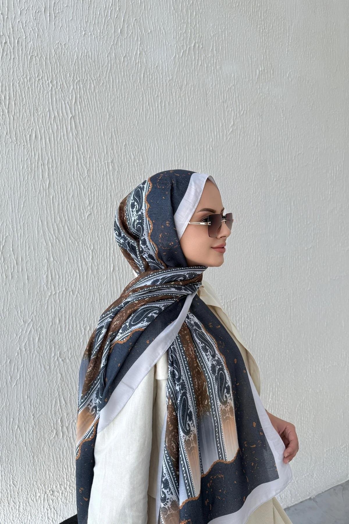 Siyah & Kahverengi Soft Şal