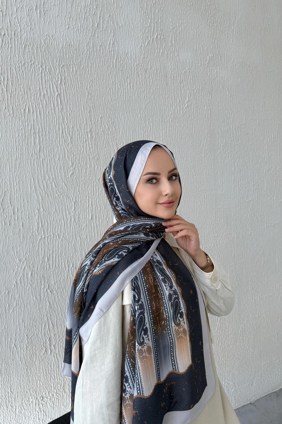 Siyah & Kahverengi Soft Şal