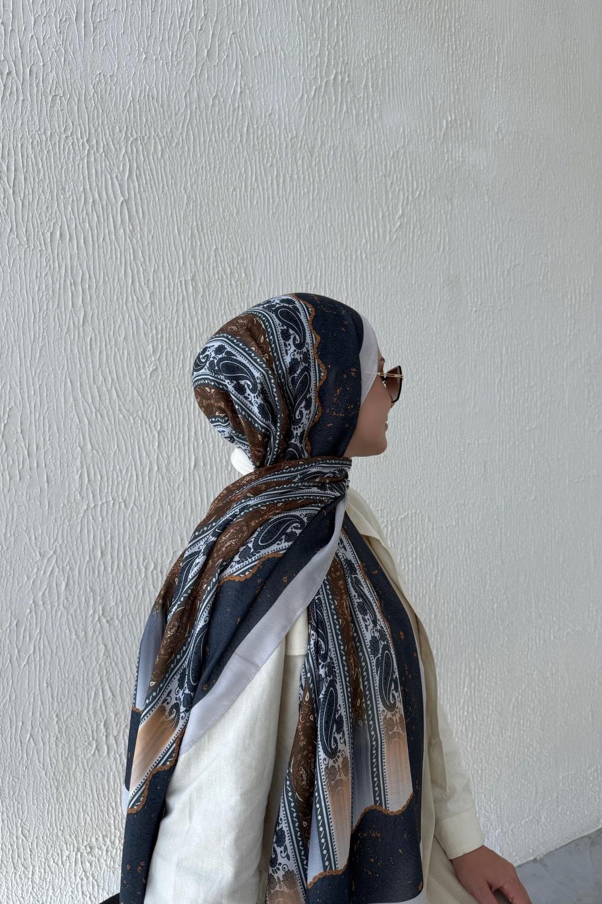 Siyah & Kahverengi Soft Şal