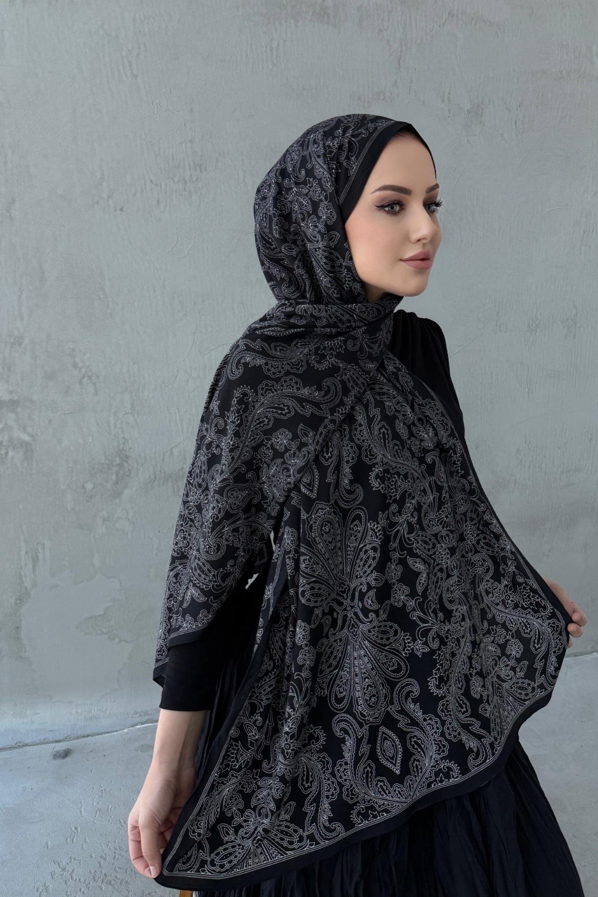Siyah Meyra Modal Krinkıl Şal